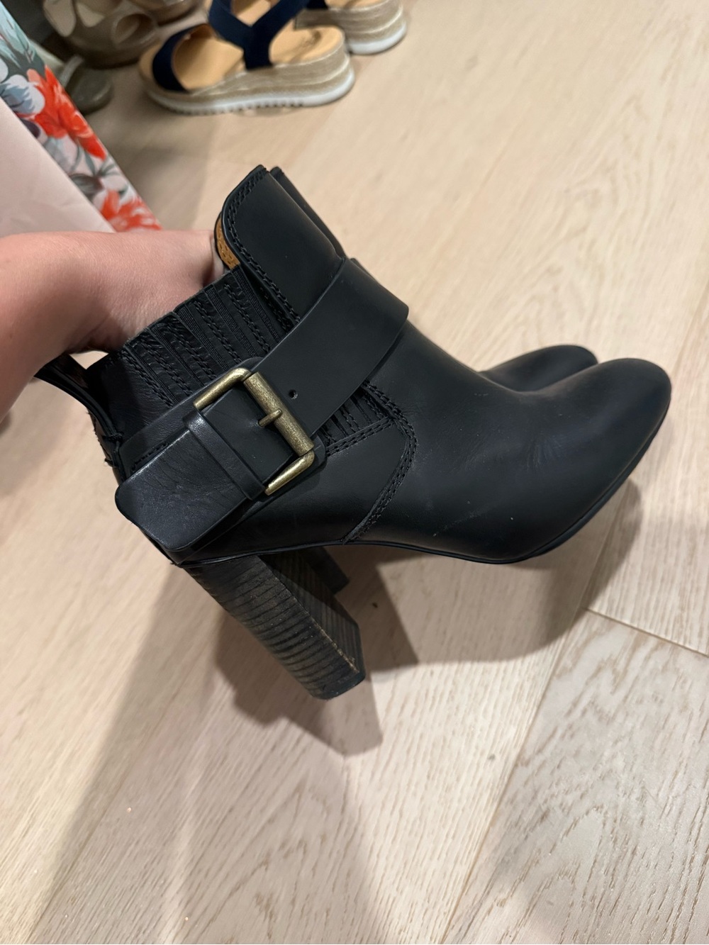 See By Chloe Black Buckle Ankle Booties leather